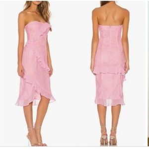 Lovers + Friends Pink Harris Midi Dress
